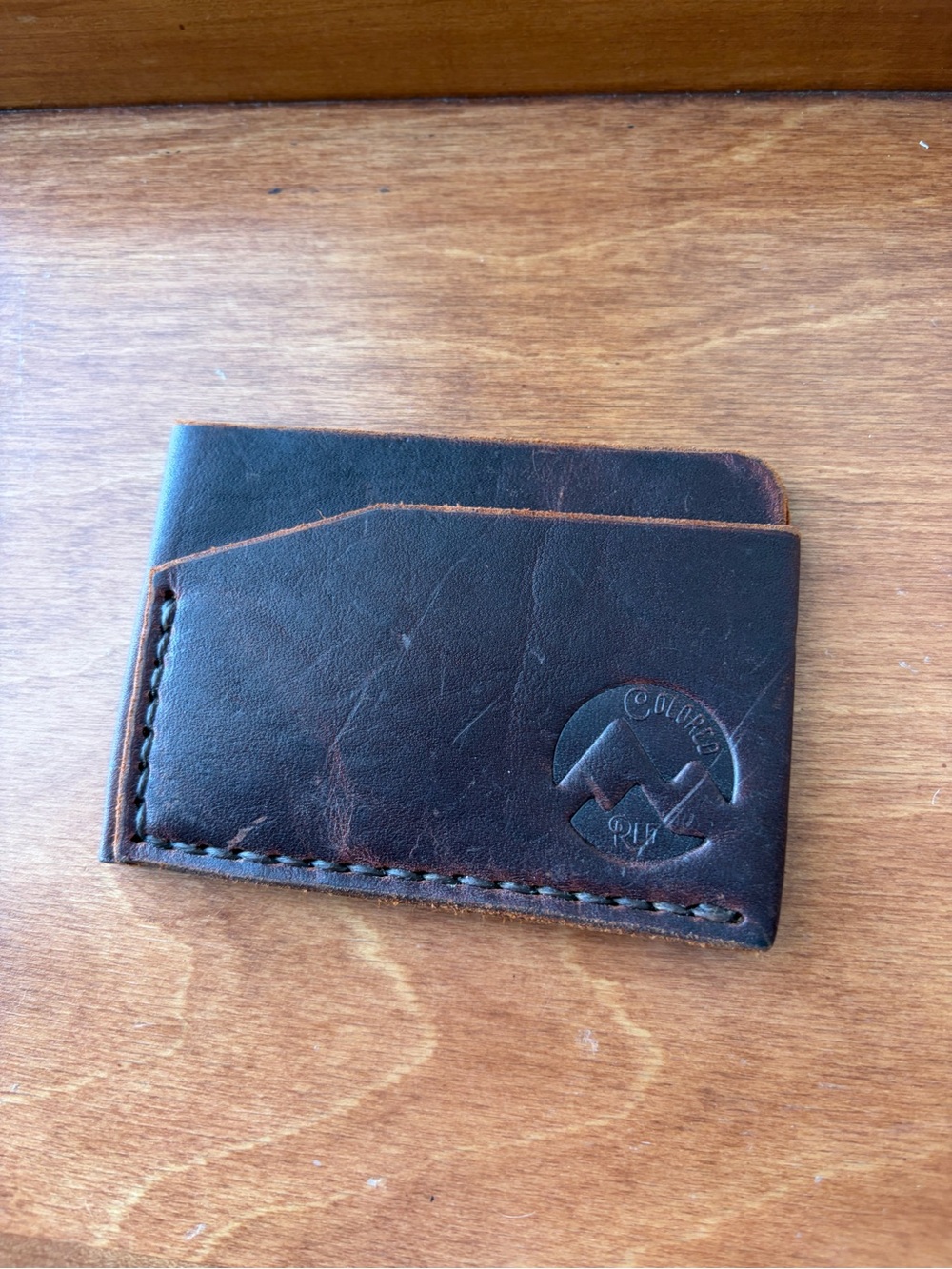 Handmade Cognac Brown Leather Minimalist Card Holder Wallet – Slim Front Pocket
